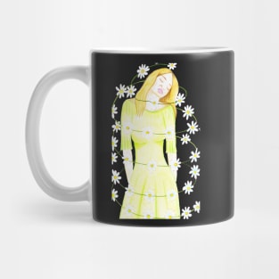 Dancing with the Daisies- Deep Red Mug